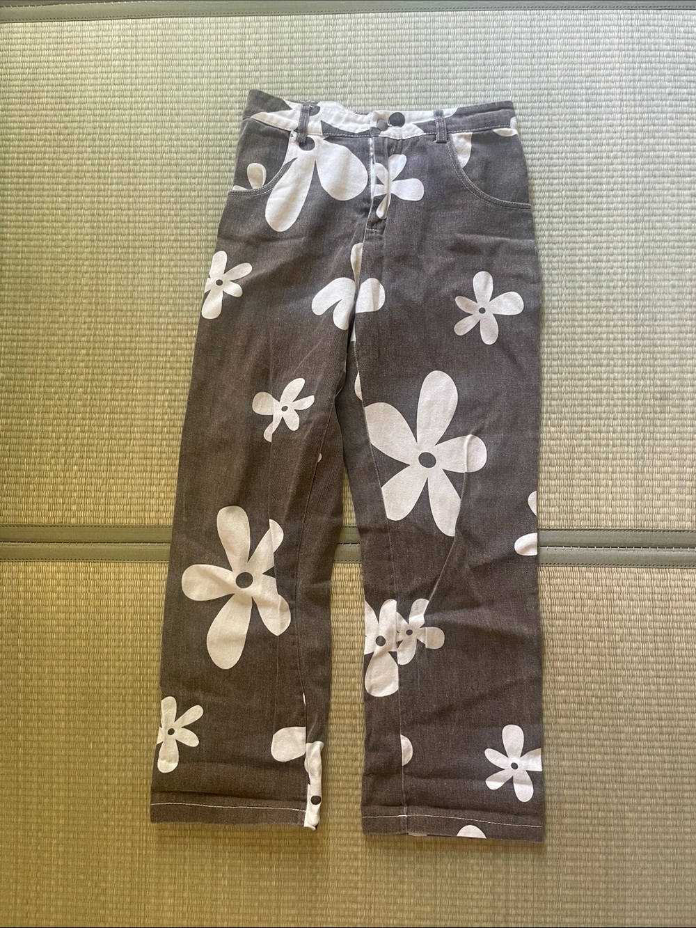 Brown Floral Print Pants